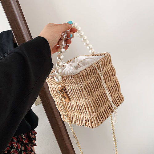 SolunaWeave™ – PearlBox Straw Bag