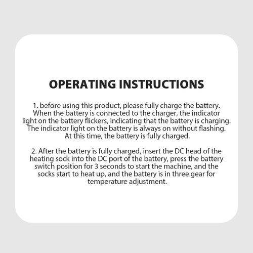 Winter Warm Adjustable Men Women Electric Battery Foot Warmer Socks SP