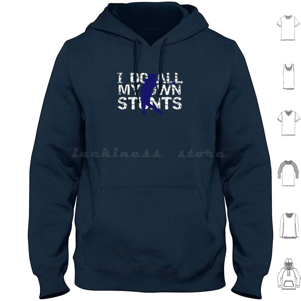 Golf I Do My Own Stunts Golfer Gift Hoodie Cotton Long Sleeve Golf Golf Course Golf Cart Golfer Golf Golfing Hole In
