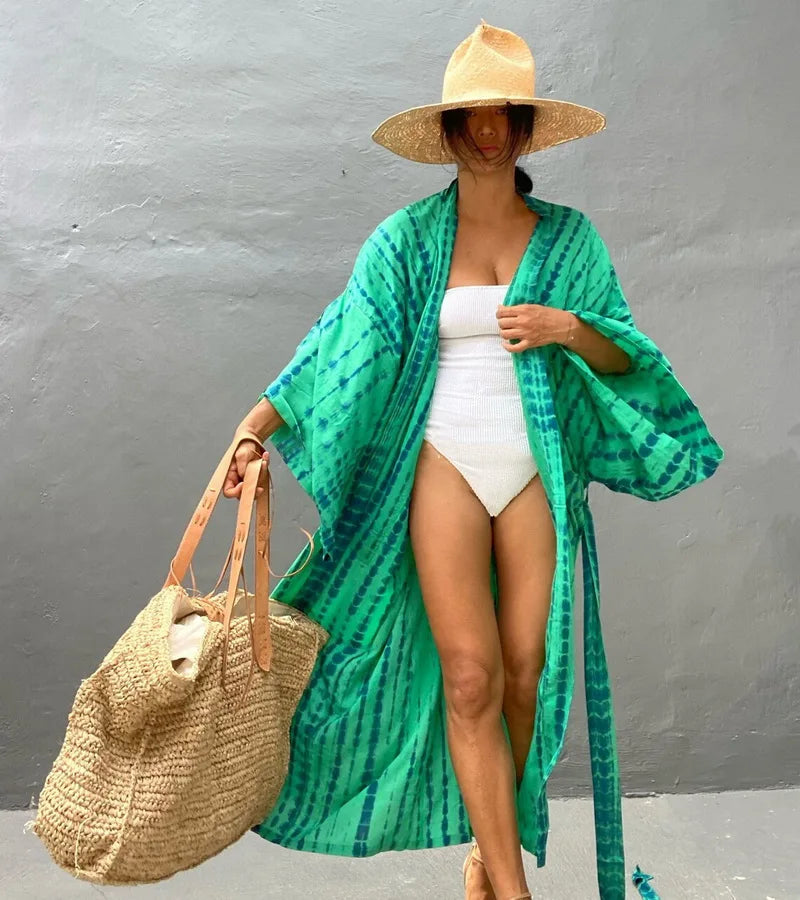 Para Praia 9 Colors Bikini Cover Ups Beachwear Kimono Beach Robe Femme Long Dress Sarong Women Loose Cardigan Swimsuit Covers