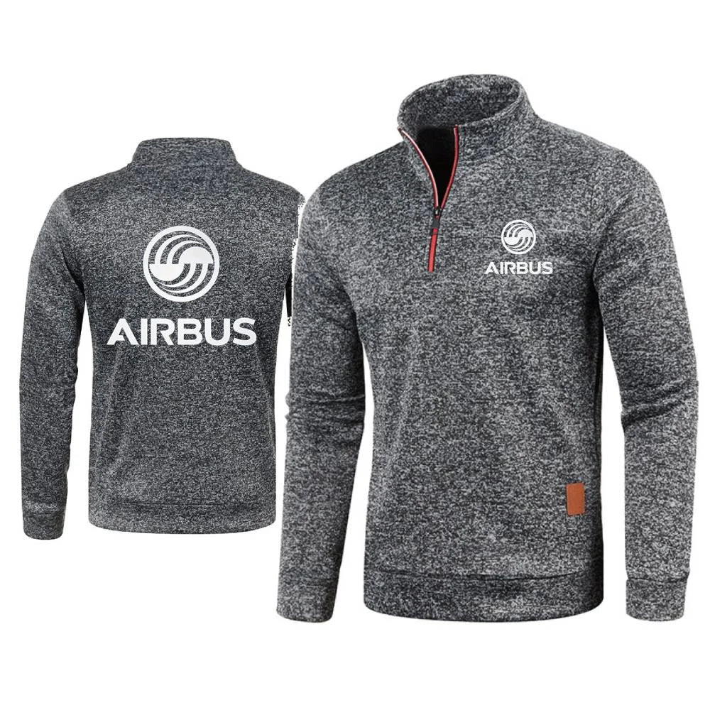 Men 2Pcs Sets Hoodies Pants Sweatshirts Half Zipper Soft Fleece Turtleneck Sweater AIRBUS AVIATION Flight Airbusfan A320