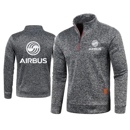 Men 2Pcs Sets Hoodies Pants Sweatshirts Half Zipper Soft Fleece Turtleneck Sweater AIRBUS AVIATION Flight Airbusfan A320