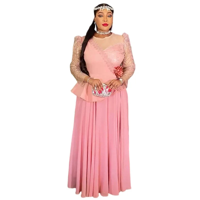 Plus Size African Party Long Dresses for Women  New Dashiki Ankara Sequin Evening Gowns Turkey Outfits Robe Africa Clothing