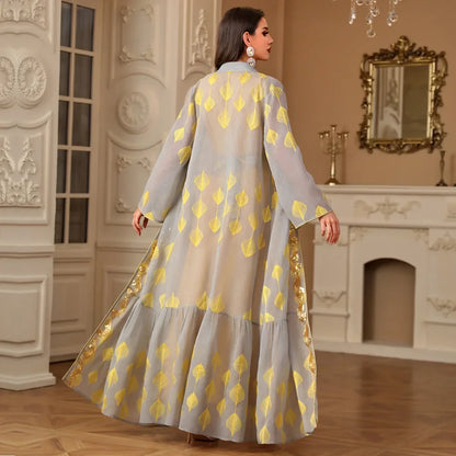 Eid Muslim Abayas for Women Party 2 Piece Set Embroidery Cardigan Robe Lace Up Dress Morocco Kaftan Islam Ramadan Dubai Dresses