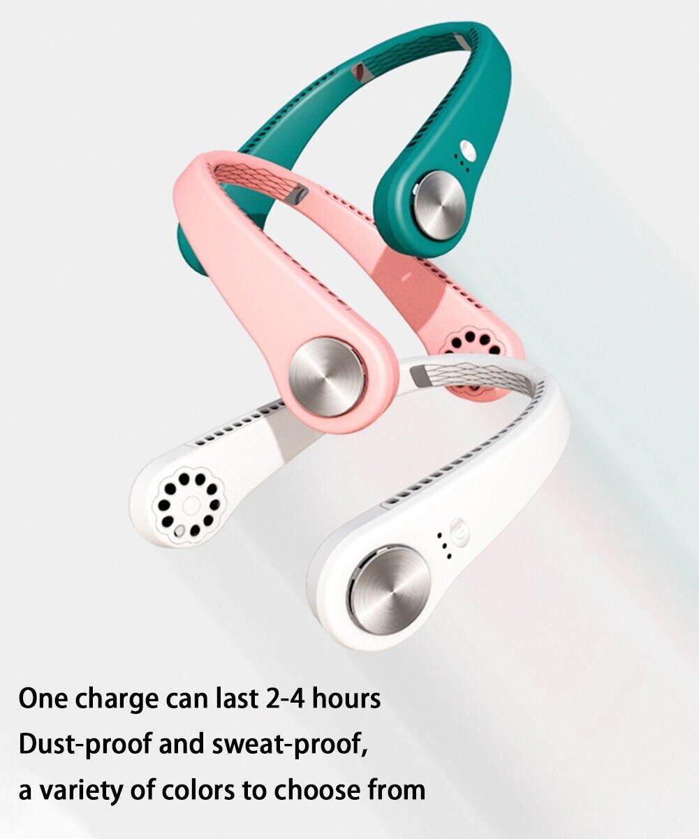 Ventilateur Portable USB à Porter Autour du Cou, Rafraîchisseur d'Air, Petit Climatiseur Électrique