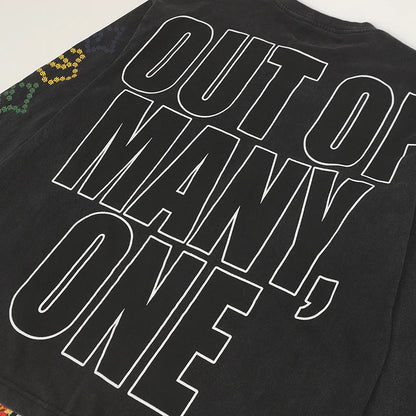 American Streetwear Godspeed Long Sleeve Graffiti Skeleton Print Casual Trend Washed 100% Cotton Round Neck T-Shirt