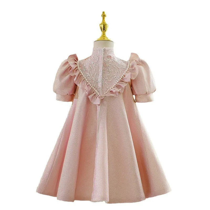 Girl's Dress Birthday Dress New Chinese Style Little Host Piano Performance Costume Flower Girl Princess Dress