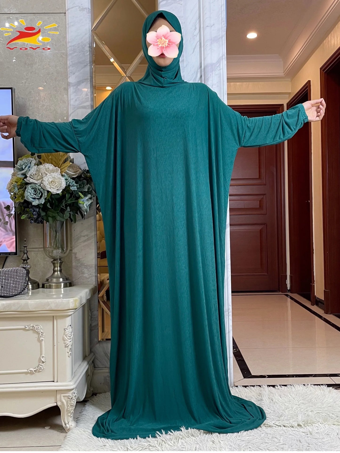 New One Piece Ramadan Muslim Prayer Hijab Garment Women Casual Hooded Abaya Full Cover Long Sleeve Dress Islam Dubai Modest Robe