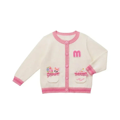 Autumn Girls Knitted Sweater Cartoon Sweaters Cardigan Knitwear Coat Knitwears Baby Girl Clothes Cardigans Vetement Enfant Fille