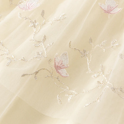 Dave Bella Girl's Princess Dress 2025 New Summer Children's Baby Short Sleeves Mesh Cute Sweet Charm Fashion Casual DB2240546