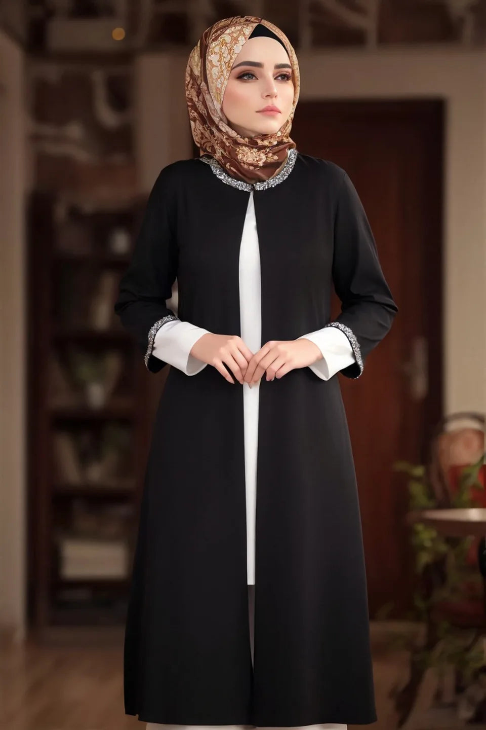 New Southeast Asia Middle Eastern Arab Dubai Turkish Islam Women Elegant Modest Dress Muslim Woman Abaya Robe Open Abayas