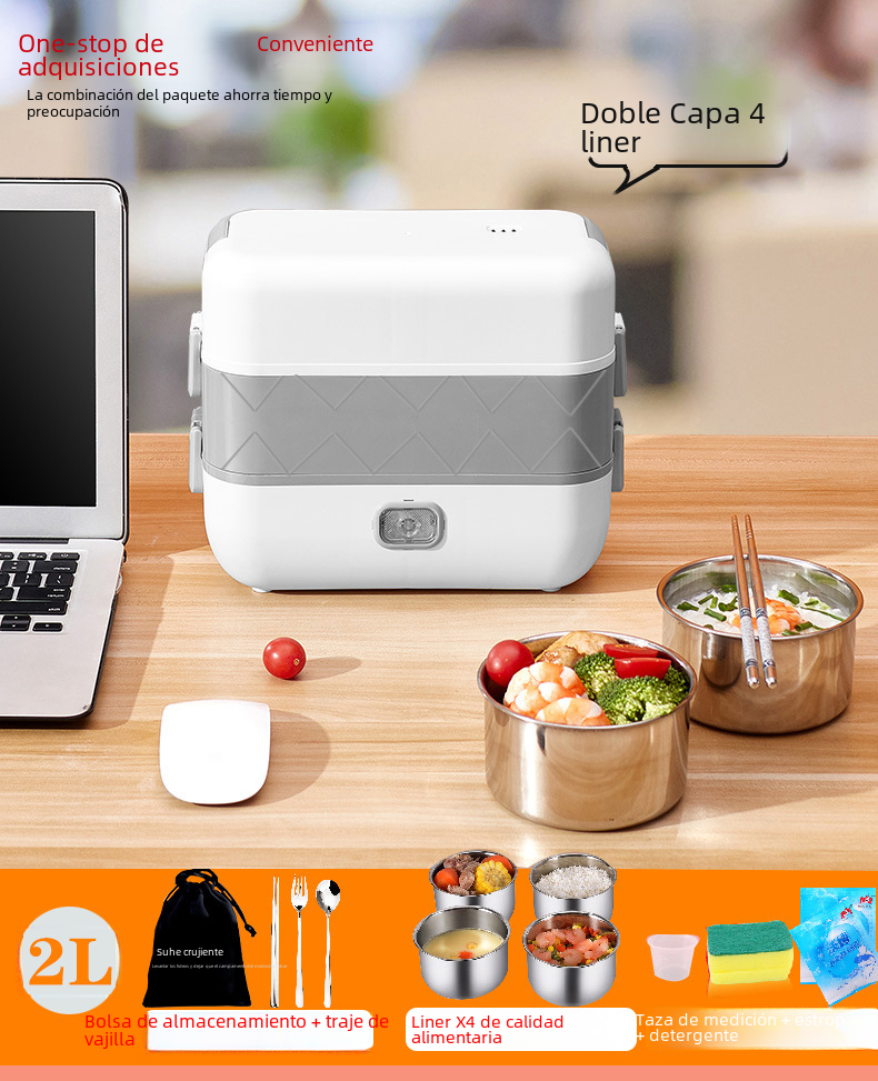 Boîte à Lunch Électrique avec Fonction de Cuisson à la Vapeur
