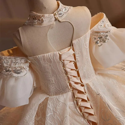 Noble Luxury Girl Children's Dress Boutique Teenager Girls Princess Dresses Birthday Party Kids Sequin Prom Maxi Vestidos