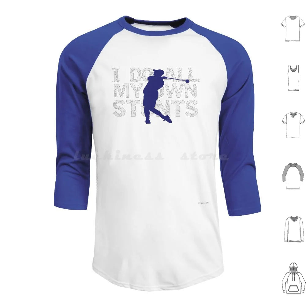 Golf I Do My Own Stunts Golfer Gift Hoodie Cotton Long Sleeve Golf Golf Course Golf Cart Golfer Golf Golfing Hole In