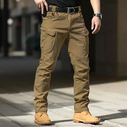 New Jogging Long Pants Large Pocket Loose Overalls Men's Outdoor Sports Jogging Tactical Pants Elastic Waist Casual Work Pants