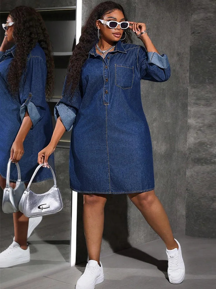 XL-5XL Plus Size Clothes Dresses Women Robes Summer Autumn Loose Street Style Casual 3XL 4XL Big Size Mini Dress Oversized