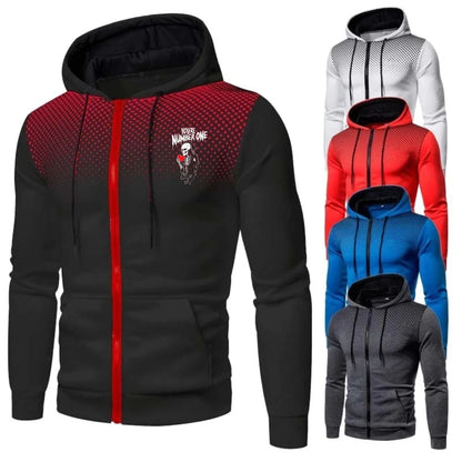 Men's Jacket Set Black Red White Blue Gray Printed Logo Hoodie Zipper Sweatshirt Sportswear for Outdoor Fitness Gym Casual Wear