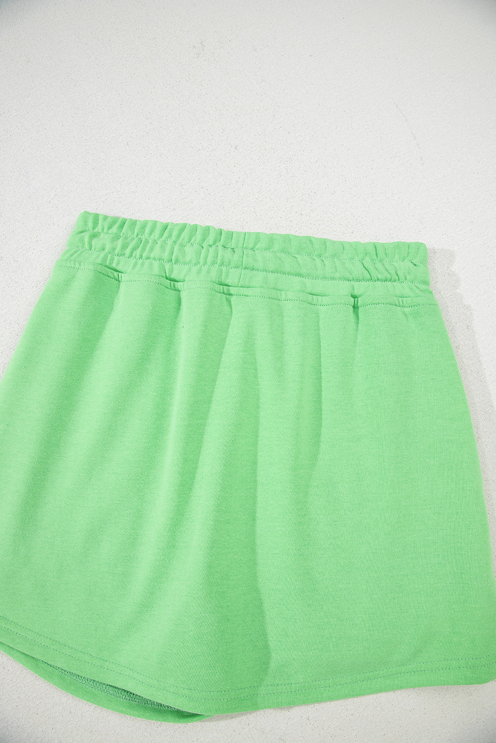Light Grey French Terry Drawstring Mini Skort with Pockets