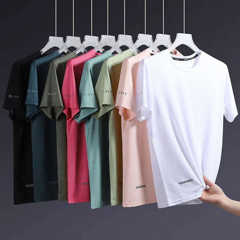 Men T Shirt 10XL 11XL 12XL Tees Big Size 110-180kg 5XL 6XL 7XL Plus Size Spandex Round Neck Short Sleeve Oversized Tops