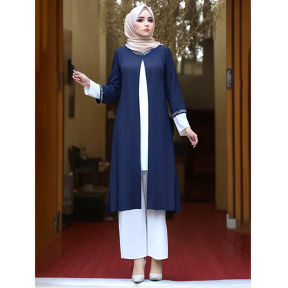 New Southeast Asia Middle Eastern Arab Dubai Turkish Islam Women Elegant Modest Dress Muslim Woman Abaya Robe Open Abayas