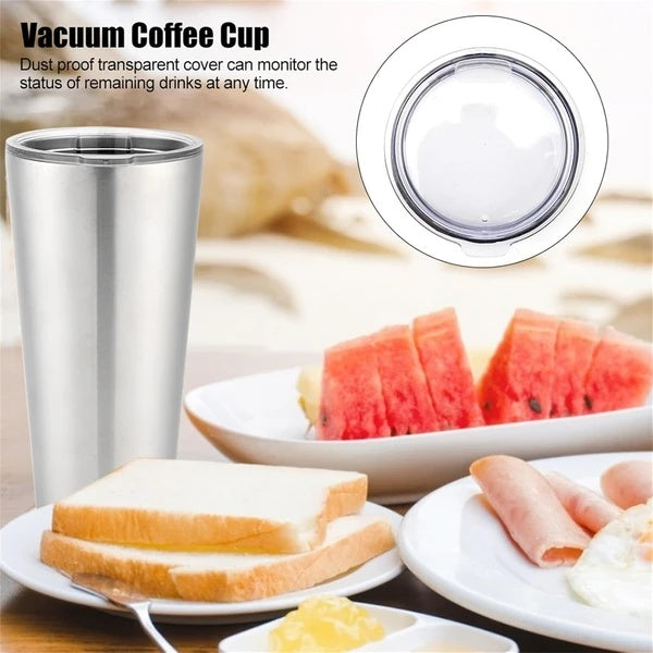 Mug en Acier Inoxydable de 30oz avec Couvercle Transparent, Mug de Voyage à Double Paroi pour Café et Eau, Idéal pour Maison