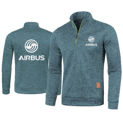 Men 2Pcs Sets Hoodies Pants Sweatshirts Half Zipper Soft Fleece Turtleneck Sweater AIRBUS AVIATION Flight Airbusfan A320