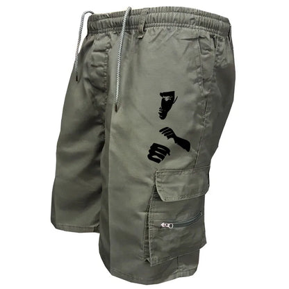 Fashion Print Workwear Shorts Men's Stylish Printed Cargo Shorts Comfortable Casual Utility Pants