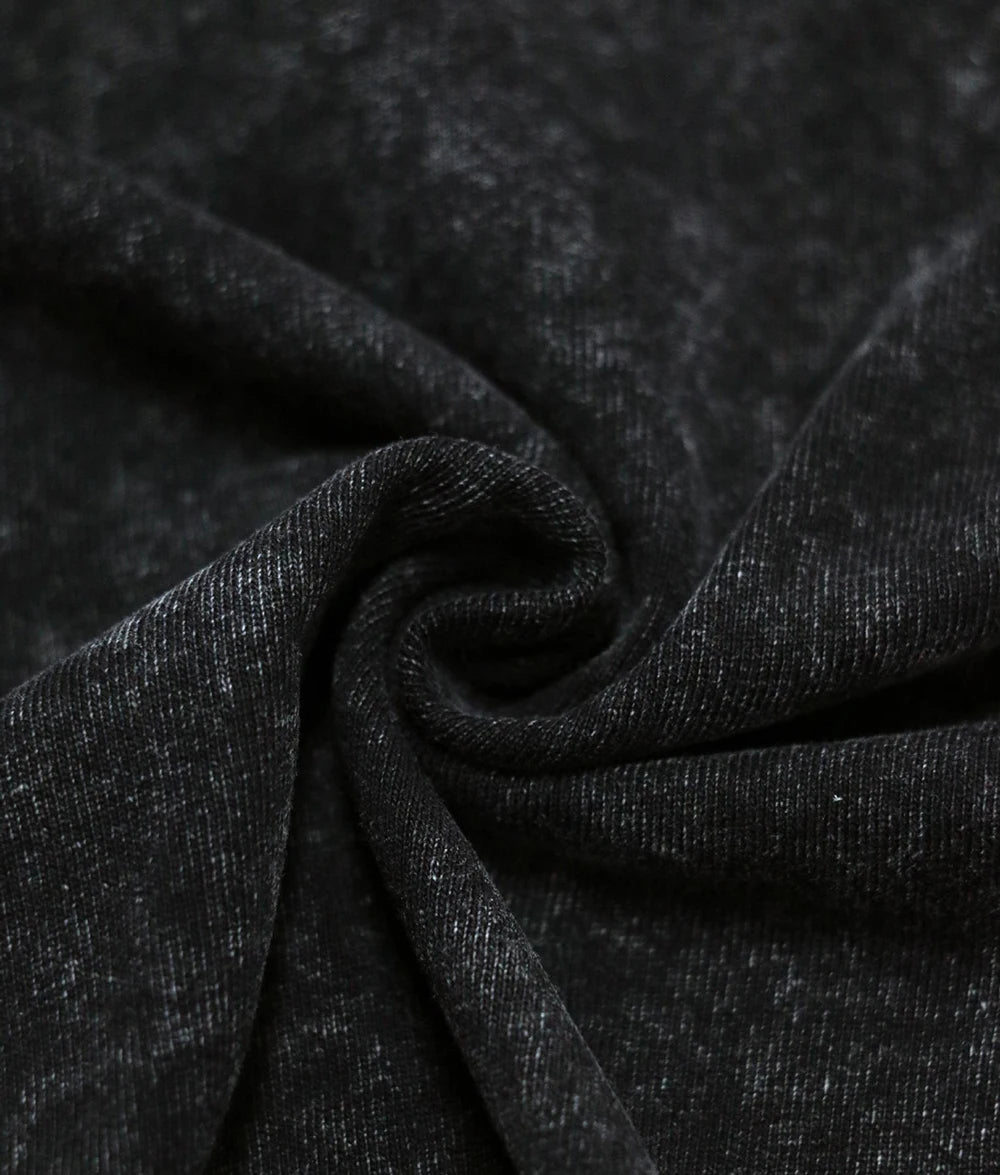 Long Sleeve Fake 2pc T-Shirt Retro Washed Street Style Dark Gray Crew Neck Pullover Tops Men's Spring Autumn Loose Fit Clothing