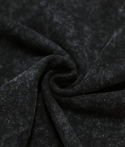 Long Sleeve Fake 2pc T-Shirt Retro Washed Street Style Dark Gray Crew Neck Pullover Tops Men's Spring Autumn Loose Fit Clothing