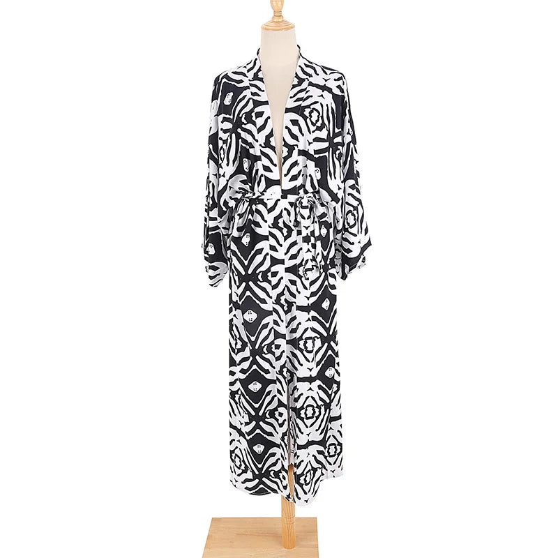 Para Praia Bat Shirt Bikini Cover Ups Beachwear Kimono Beach Robe Maxi Long Dress Sarong Women Loose Cardigan Swimsuit Covers