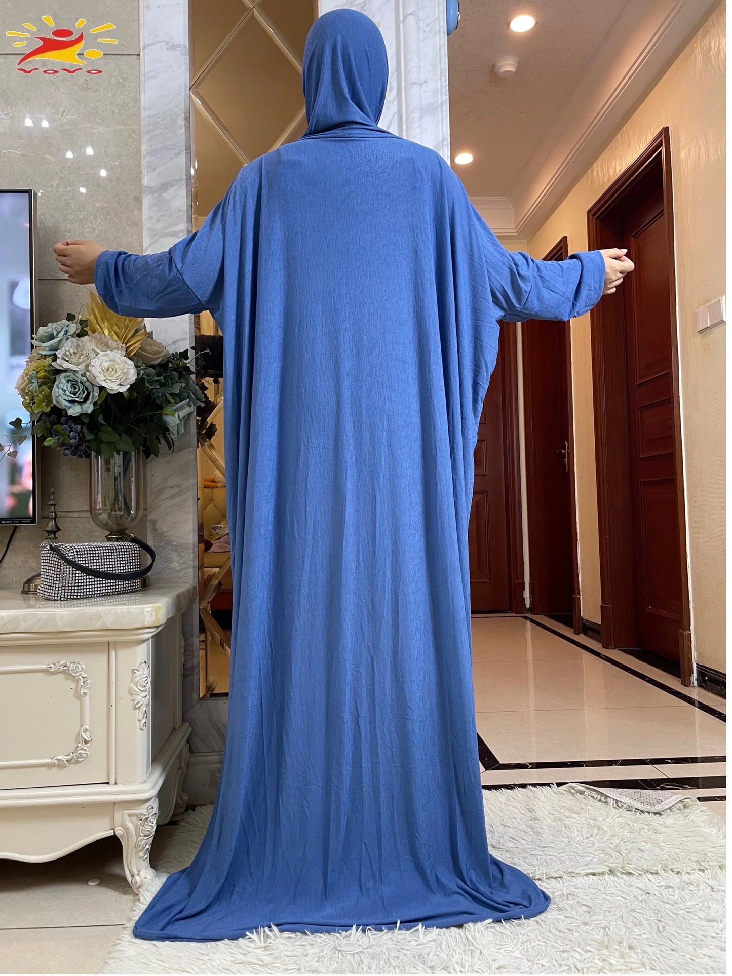 New One Piece Ramadan Muslim Prayer Hijab Garment Women Casual Hooded Abaya Full Cover Long Sleeve Dress Islam Dubai Modest Robe