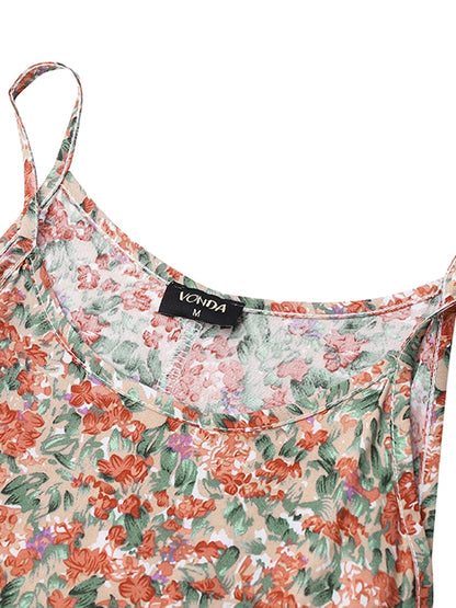 Plus Size 5XL VONDA Women Maxi Dress Summer 2025 Sexy Sleeveless Halter Long Dresses Asymmetrical Robe Printed Beach Sundress