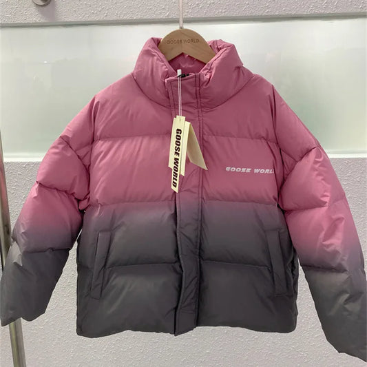 winter boys girls Stand up collar gradient down jacket Child warm coat vetement enfant garcon hiver kid overcoat 4-14 outerwear