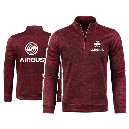 Men 2Pcs Sets Hoodies Pants Sweatshirts Half Zipper Soft Fleece Turtleneck Sweater AIRBUS AVIATION Flight Airbusfan A320