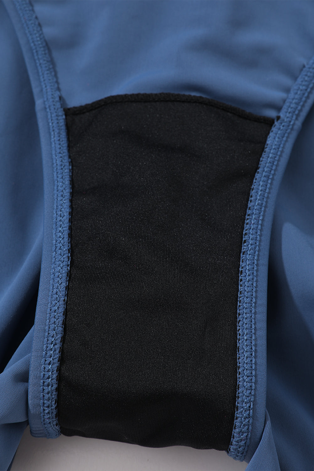 Blue Solid Color 2-in-1 Drawstring Elastic Waist Swim Shorts