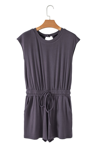 Ashleigh Blue Backless Drawstring Waist Romper