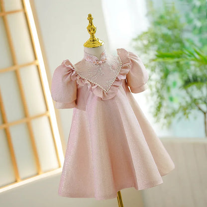 Girl's Dress Birthday Dress New Chinese Style Little Host Piano Performance Costume Flower Girl Princess Dress