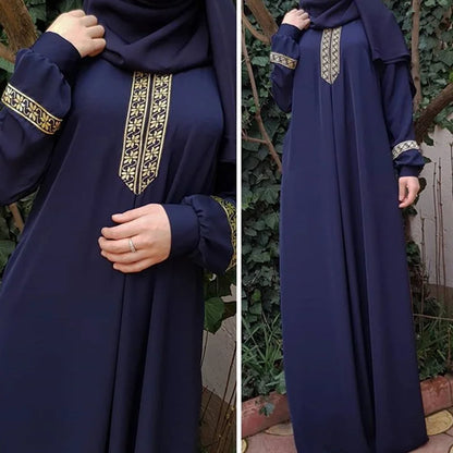 Muslim Ethnic Style Print Abayas Plus Size Dubai Dresses For Women 4xl 5xl Long Sleeve Loose Casual Robe Fashion Ramadan Dress