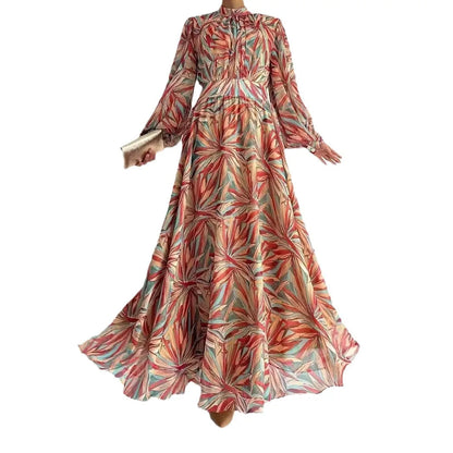 Muslim Fashion Abaya Middle East Muslim Dresses Stand Collar Long Elegant Dress Modest Women Muslim Robes Jalabiya Abayas