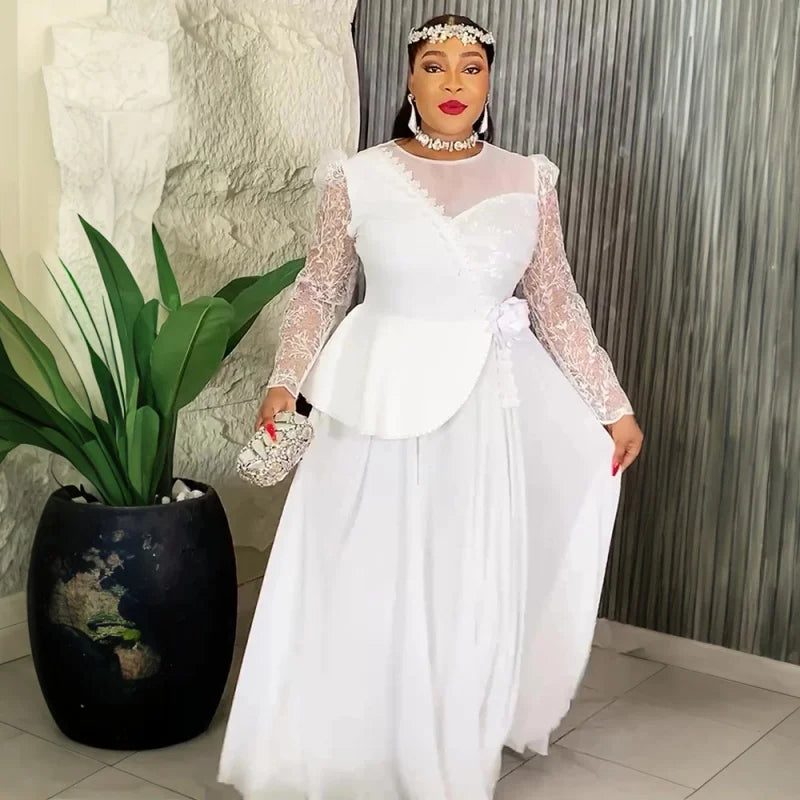 Plus Size African Party Long Dresses for Women  New Dashiki Ankara Sequin Evening Gowns Turkey Outfits Robe Africa Clothing