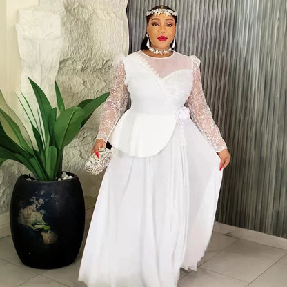 Plus Size African Party Long Dresses for Women  New Dashiki Ankara Sequin Evening Gowns Turkey Outfits Robe Africa Clothing