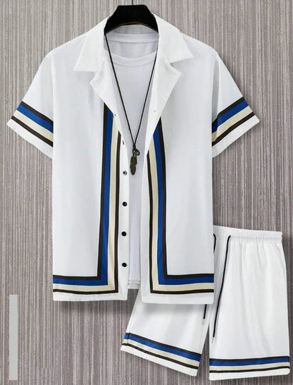 Hawaiian resort wear men beach shorts set