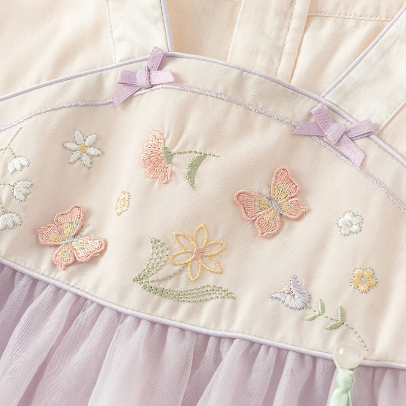 Dave Bella Princess Dress for Girls Baby Children 2025 New Autumn Sweet Gentle Mesh Fashion Casual Party Outdoor DB3241831