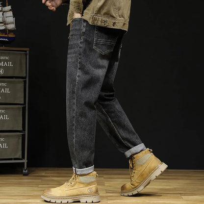 Fat and plus size jeans for men with ripped holes, washed loose casual shorts, plus size jeans for men, classic black and blue