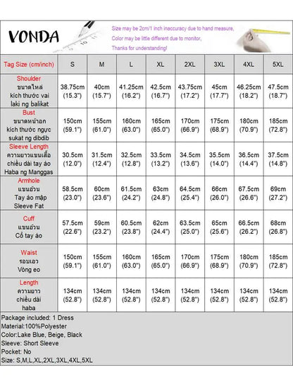 VONDA 2024 Elegant Satin Long Dress Fashion European Maxi Long Dress Sexy Printed Patchwork Bat-wing Sleeve Vestidos Ruffle Robe