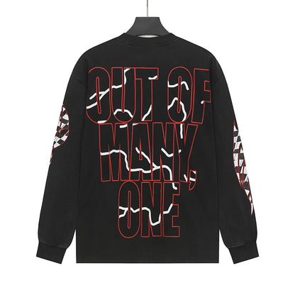 Vintage Washed Godspeed Long-sleeved T-shirts Rock Roll Tee Skull Racing Driver Print Loose Streetwear Tops Men Women