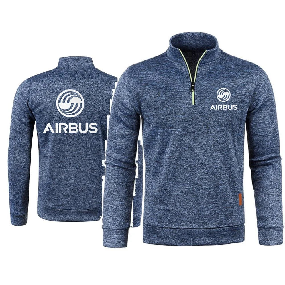 Men 2Pcs Sets Hoodies Pants Sweatshirts Half Zipper Soft Fleece Turtleneck Sweater AIRBUS AVIATION Flight Airbusfan A320