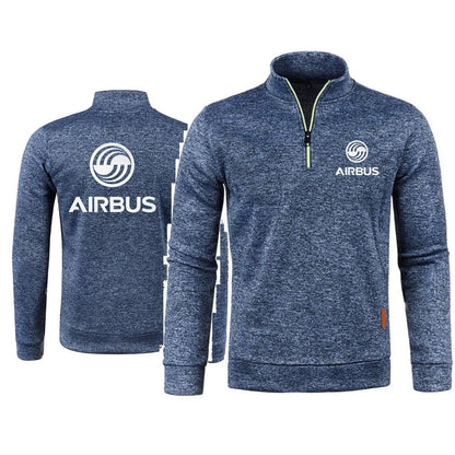 Men 2Pcs Sets Hoodies Pants Sweatshirts Half Zipper Soft Fleece Turtleneck Sweater AIRBUS AVIATION Flight Airbusfan A320