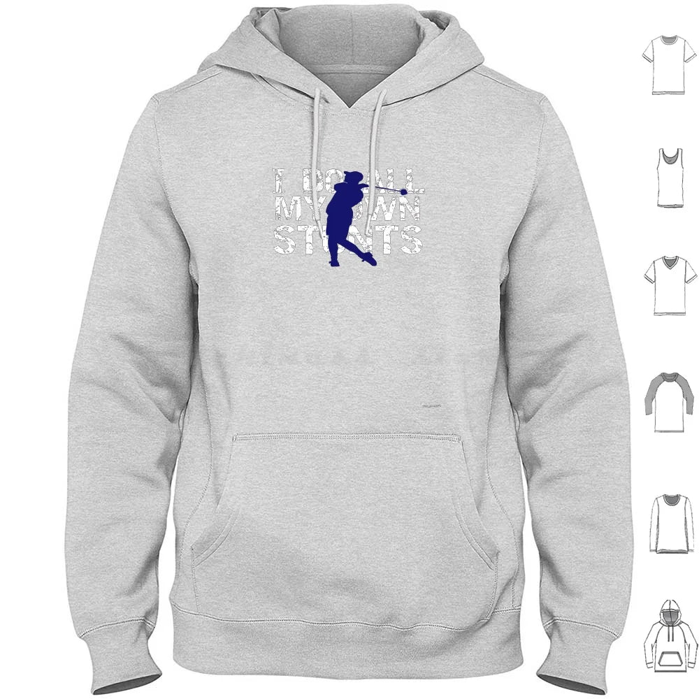 Golf I Do My Own Stunts Golfer Gift Hoodie Cotton Long Sleeve Golf Golf Course Golf Cart Golfer Golf Golfing Hole In