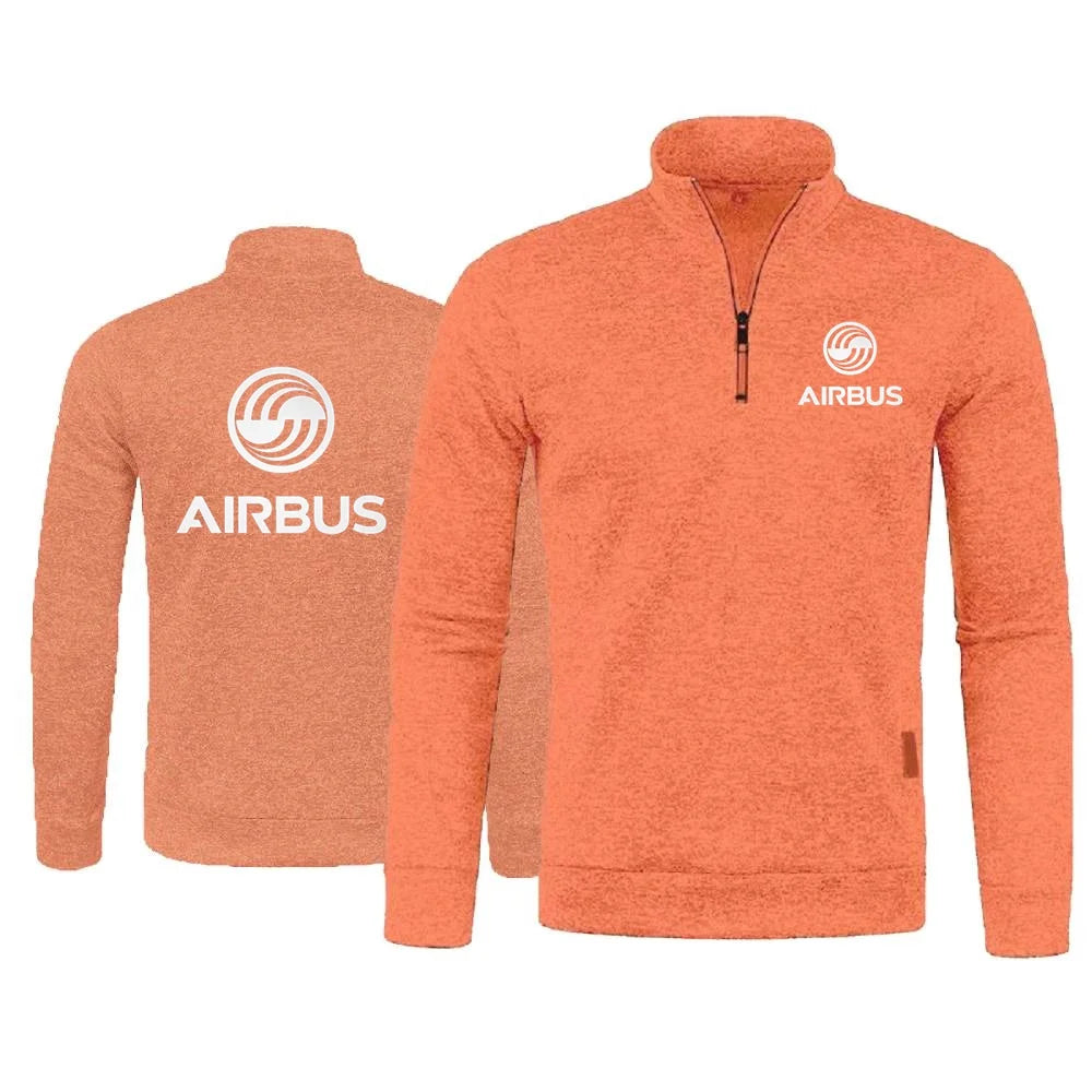 Men 2Pcs Sets Hoodies Pants Sweatshirts Half Zipper Soft Fleece Turtleneck Sweater AIRBUS AVIATION Flight Airbusfan A320